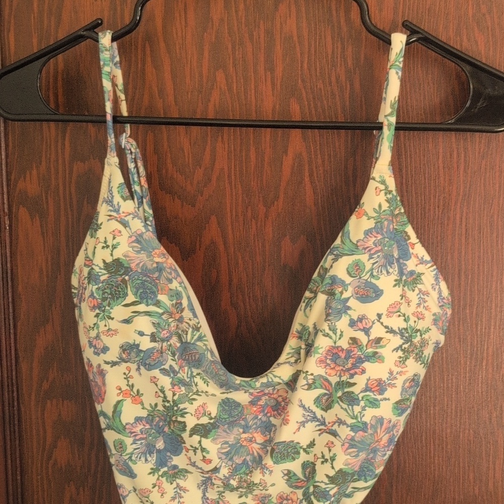 J Crew Eco rounded v-neck one-piece in English garden Item AX988 size 10 - Picture 7 of 11